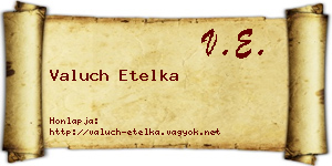 Valuch Etelka névjegykártya